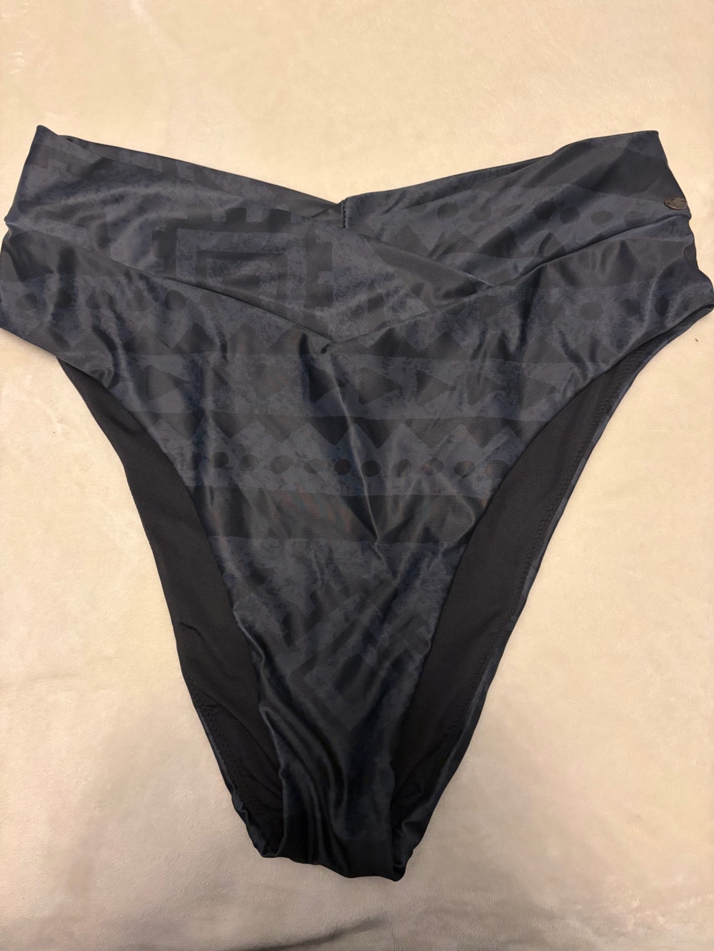 ZYIA Aztec High-Waist Black Bikini Bottoms XXL